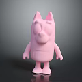 Pink Cartoon Character Sculpture With Ears Limbs And Smooth Surface Design