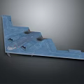Blue Unmanned Spacecraft Model With Wide Wing Structure And Aerospace Design 3d model