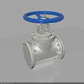 Industrial Metal Valve With Blue Handwheel And Flange Connection Structure