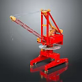Red Industrial Crane Equipment With Extendable Boom And Stable Base For Heavy Lifting 3d model