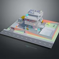 Cartoon Scene Featuring Multi Level Building Model Street And Room Layout Details