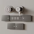 Modern Grey Wall Electrical Switches With USB Ports Power Outlets And Control Panels