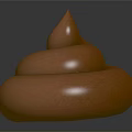 Brown Poop Shaped Object With Smooth Texture On Black Background And Reflection 3d model