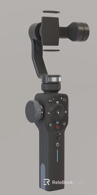 Mobile Digital Handheld Gimbal Camera Stabilizer With Control Knob And Recording Button 3d model 