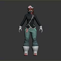 Woman in Ski Outfit with Helmet Goggles Dark Jacket Green Pants and Red Ski Boots