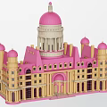 Stunning Detached Villa With Pink Domes Yellow Exterior Columns And Arched Doorway