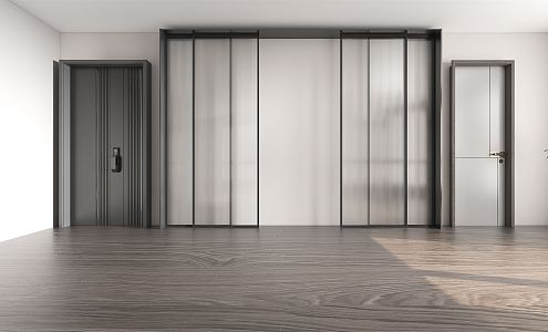 Modern sliding door combination 3d model