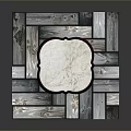Elegant Round Top Stool With White Marble And Dark Carved Legs On Square Tiled Floor