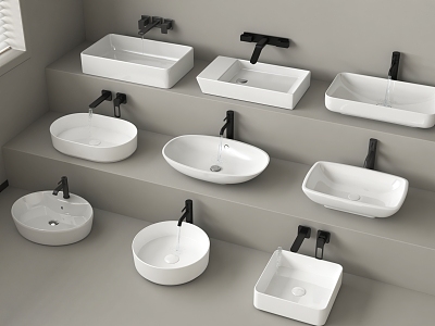 wash basin wash basin counter basin faucet 3d model