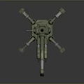 Turret Turntable Railgun Sci-fi Tower Defense Game Tower Defense Sci-fi Turret Game Turret Game Battery 3d model