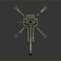 Turret Turntable Railgun Sci-fi Tower Defense Game Tower Defense Sci-fi Turret Game Turret Game Battery 3d model