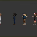 Animated 3D Characters And Creatures With Diverse Poses And Colorful Outfits