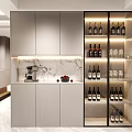 Modern Sideboard Design With Marble Backsplash Glass Door Storage Coffee Machine And Wine