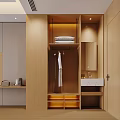 Modern Hotel Guest Room Interior With Twin Beds Textured Wall And Sofa