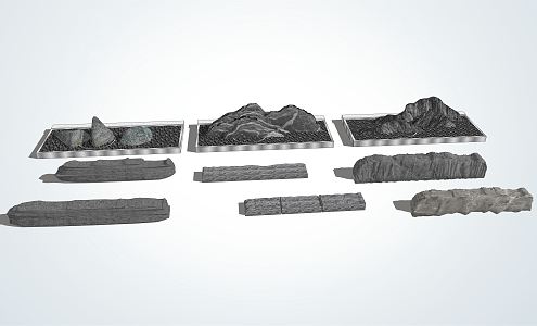 New Chinese style stone rock schist 3d model