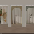 Decorative Curtains with Plant Flower Patterns and Various Designs for Home Decor 3d model