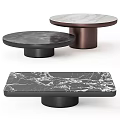 Modern Coffee Table With Marble Top Black Brown Base Round Square Design 3d model