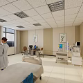 Modern Hospital Outpatient Ward Interior With Beds Cabinets And Decor