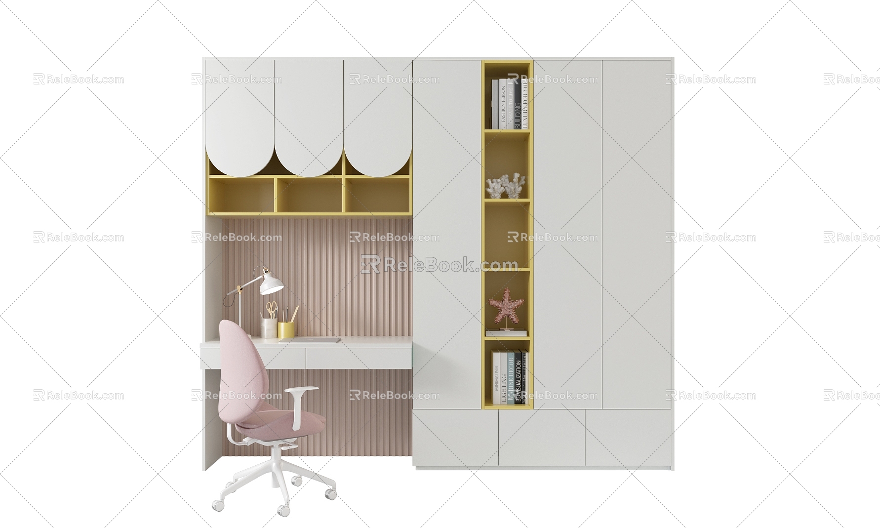 Desk Bookcase 3d model