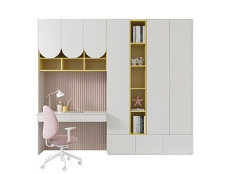 Desk Bookcase 3d model