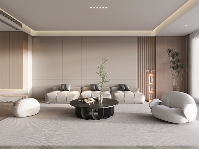 Modern Living Room Home Living Room Living Room Sofa Coffee Table Combination Sofa Background Lazy Sofa 3d model