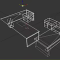 Modern Office Furniture Contemporary Desks With Drawers White Top And Metal Legs