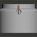 Polished Stainless Steel Cylindrical Container With Brass Tap And Flowing Liquid