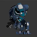 Modern robot police mecha machine combat police machine warrior 3d model