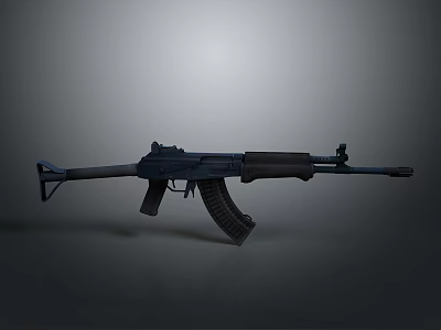 Detailed Modern Tactical Assault Rifle With Black Finish And Military Design 3d model
