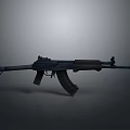 Detailed Modern Tactical Assault Rifle With Black Finish And Military Design