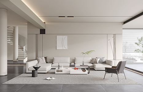 Modern Living Room Minimalist Living Room 3d model