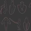 Diverse Silhouettes Of People Skipping Rope In Different Exercise Poses