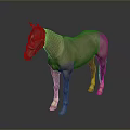Brown Horse Wearing Reins With White Legs And Yellow Hooves In 3D Rendering