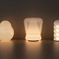Modern Table Lamps With Three Different Designs And Soft Lighting For Home Decor 3d model
