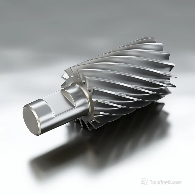 Precision Engineered Metallic Helical Turbine Component With Shiny Surface And Industrial Use 3d model 