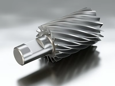 Precision Engineered Metallic Helical Turbine Component With Shiny Surface And Industrial Use 3d model
