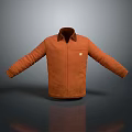 Orange Casual Jacket With Collar Long Sleeve And Front Pocket Design