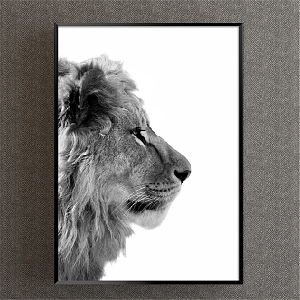 Modern Animal Painting Black and White Children's Room Animal Lion Decorative Painting 3d model