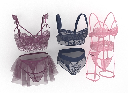 sexy lace lingerie sexy lingerie women clothing 3d model