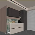 Modern Sideboard Interior Design With Dark Wood Cabinet White Drawers And Decorative Items