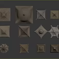 Traditional Japanese Stone Lanterns With Various Designs For Garden Decoration
