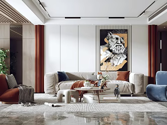 modern living room 3d model