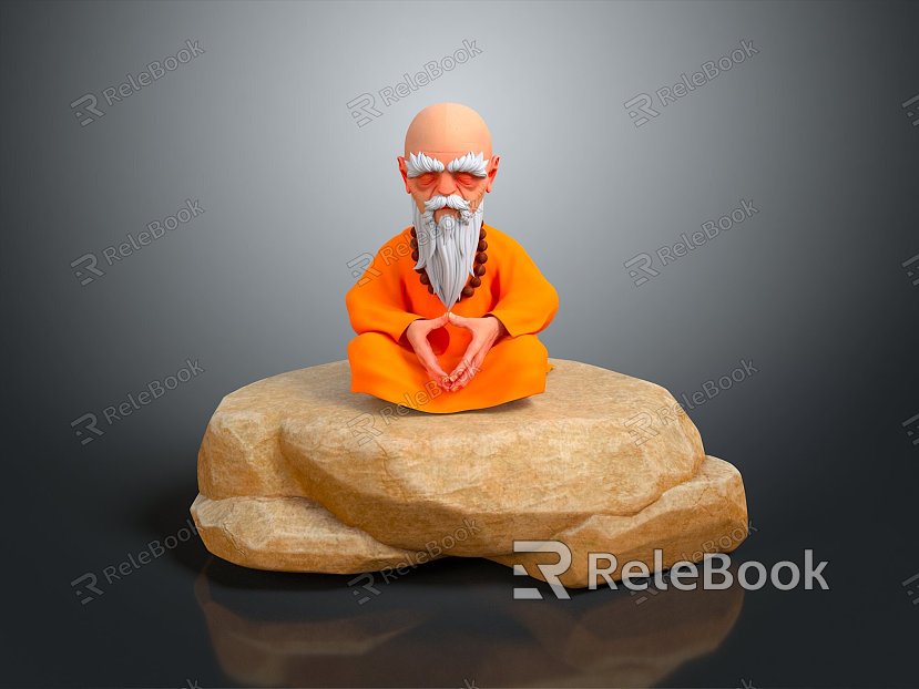 monk, old monk, monk, monk, monk, monk, Taoist priest, ancient man, ancient man, ancient figure model