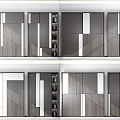 Modern Wardrobe Interior Design With Sleek Wood And White Panels Storage Shelves