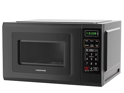 Black Digital Microwave Oven as Modern Kitchen Appliance with LED Display and Control Panel 3d model