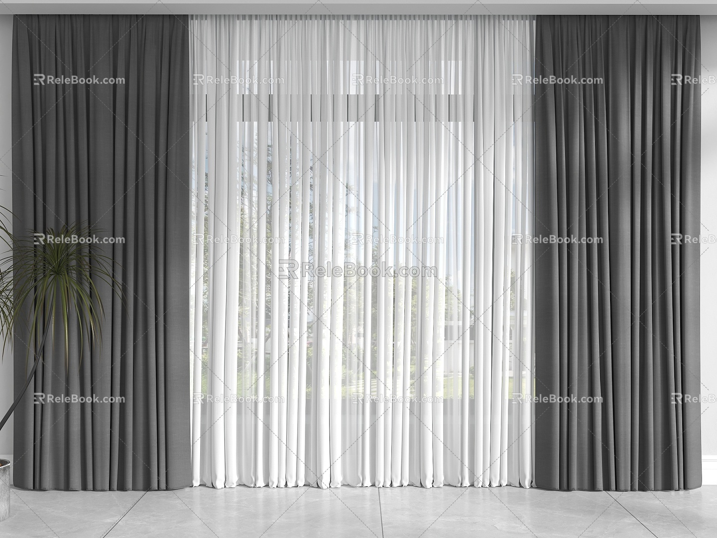 Modern Curtain Black Curtain Simple black and white style Curtain Living Room Curtain Bedroom Curtain Cloth Curtain Gauze Curtain model