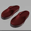 Casual Red Indoor Slippers with White Sole and Simple Comfortable Design