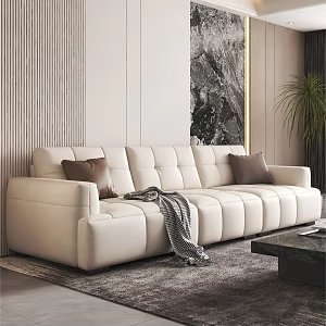 Modern Light Luxury Three-Seat Sofa Living Room Sofa 3d model