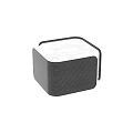 Modern Bedside Table With Sleek Black Striped Design And Marble Top