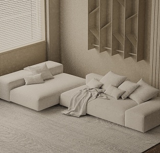 Three-seat sofa 3d model